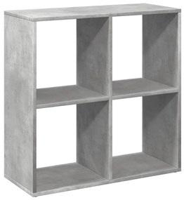 betonszürke szerelt fa elválasztó könyvespolc 69,5x29x69,5 cm