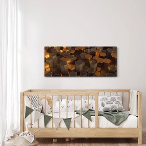 Kép - bronz hatszögek (120x50 cm)