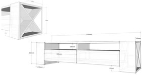 TV asztal/Szekrény Sisuko (dió + fehér) . 1102587