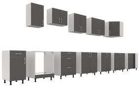 Benita 1 ajtós Alsó konyhaszekrény Antracit-Fehér 98x50x80 cm N