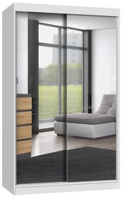 Aldabra IGA 120 A tolóajtós gardróbszekrény 120x61x200, 2 tükörrel, fehér