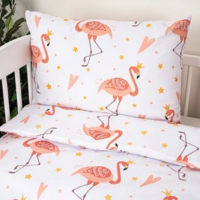 4Home Flamingo pamut ágyneműhuzat kiságyba, 100 x 135 cm, 40 x 60 cm, 100 x 135 cm, 40 x 60 cm