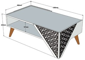 Dohányzóasztal Berny (krém). 1089552