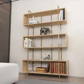 könyvespolc Bruti - Oak, Gold