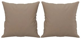 2 személyes cappuccino színű műbőr kanapé díszpárnákkal 140 cm