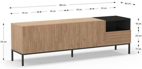 Natúr színű TV-állvány 180x55 cm Cailin – Marckeric