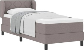 vidaXL Boxrugós ágy matracmal fejtámlával Tópszínű 80 x 200 cm szövet
