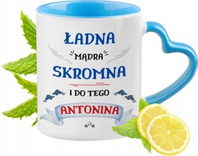 Antonina Kék Bögre Szív Alakú Füllel Kávé Ajándék