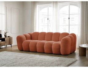 Téglavörös buklé kanapé 232 cm Hippolyte – Bobochic Paris
