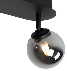 Modern fekete reflektor füstüveggel 2-lámpás - Athén