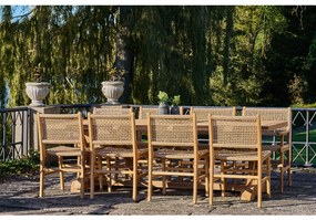 Derby étkezőszék, teakfa/polyrattan, natúr