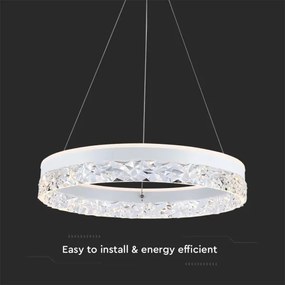 LED Csillár zsinóron LED/25W/230V 3000K átm. 50 cm fehér