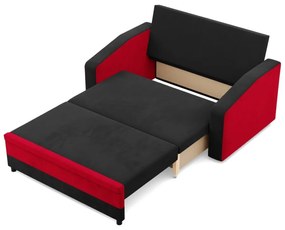 Hewlet kanapé, szövet anyag, fekete - piros