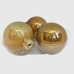 Gold üveg karácsonyi gömb szett arany 12*6cm
