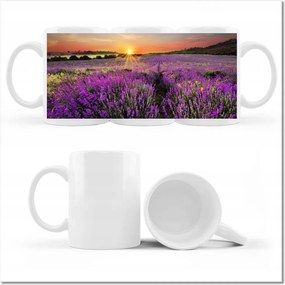 Levendula rét fényképes bögre