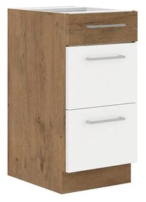 Alsó konyhaszekrény Woody 40 D 3S BB (lancelot tölgy + fényes fehér). 1070022