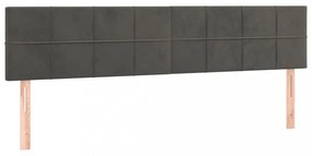 sötétszürke bársony LED-es fejtámla 200x5x78/88 cm
