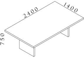 Lineart tárgyalóasztal 240 x 140 cm, világos bodza