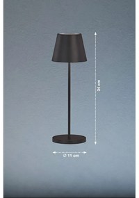 Fekete LED dimmelhető asztali lámpa fém búrával (magasság 34 cm) Cosenza 2.0 – Fischer &amp; Honsel