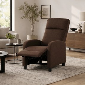 Polohovací křeslo, hnědá, látka, TV-W3397 BR2