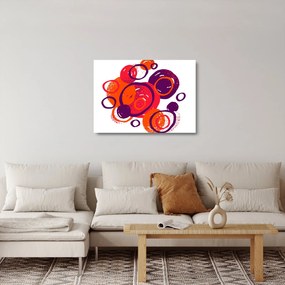Kép - Motívum körökkel meleg színekben (üvegen) (70x50 cm)