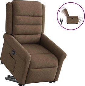 vidaXL elektromos felállást segítő barna szövet dönthető fotel