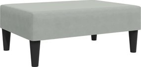 vidaXL világosszürke bársony lábzsámoly 77x55x31 cm