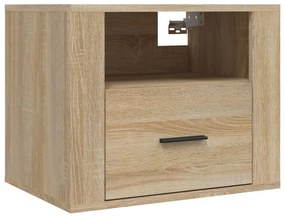 2 db sonoma tölgy falra szerelhető éjjeliszekrény 50x36x40 cm