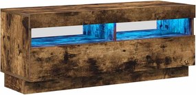 vidaXL füstös tölgy színű TV-szekrény LED-világítással 100x35x40 cm