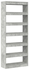 Beton Szürke Könyvespolc Beton szürke Szerelt fa 80 x 30 x 198 cm