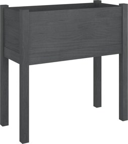 vidaXL szürke tömör fenyőfa kerti virágtartó 70 x 31 x 70 cm