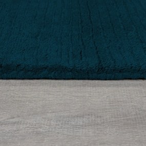 Sötétkék kézi szövésű gyapjú szőnyeg 200x290 cm Textured Wool Border – Flair Rugs