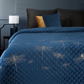 Lori bársony ágytakaró Gránátkék 170x210 cm