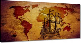 Festmények 180x90 Régi Vintage térkép