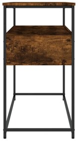 füstös tölgy színű szerelt fa tálalóasztal 100x40x75 cm