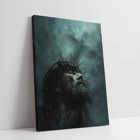 Vászonkép Jézus Krisztus töviskoronában kereszt 60x80
