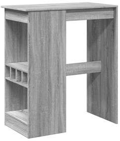 szürke sonoma szerelt fa bárasztal tárolókkal 90x47,5x103,5 cm