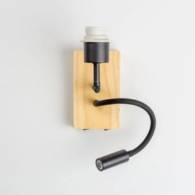 Brilagi - LED Rugalmas fali lámpa NUBILA WOOD 1xE27/25W/230V + LED/3W tölgy/fekete