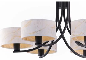 Jupiter 2105 - ARTHUR láncos csillár 6xE27/15W/230V fehér/fekete/márvány dekor