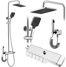 Rea Rob, zuhanygarnitúra termosztatikus csapteleppel és bidézuhannyal, króm, REA-P6626