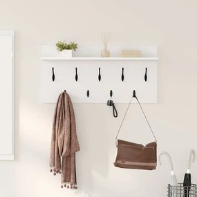 Fali Kabáthorog polcokkal Fehér 80 x 40 x 12 cm Faanyag
