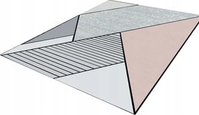 Szőnyeg 300X200cm Szürke Rózsaszín Háromszög Mozaik Modern Szőnyeg
