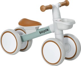 AIYAPLAY Gyerek Bicikli 1 Éves Kortól 20 kg-ig, TPU Kerekekkel, Állítható Üléssel, Kosárral - Ajándék Fiúknak és Lányoknak - Zöld+Fehér | Aosom