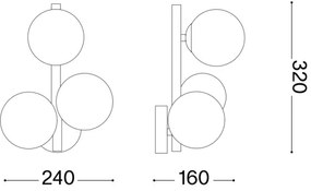 Ideal Lux - LED fali lámpa PERLAGE 3xG9/3W/230V fekete/füstszínű
