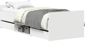 vidaXL fehér ágykeret fej- és lábtámlával 100 x 200 cm