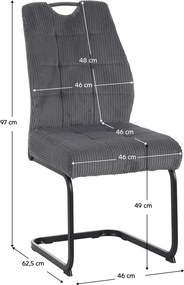 Étkezőszék, szürke/fekete, KELMA