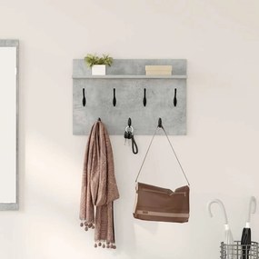 Fali Kabáthorog polcokkal Beton szürke 60 x 40 x 12 cm Faanyag