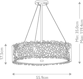 Kichler modern függeszték silver coral ezüst elsklsilvercoralpb