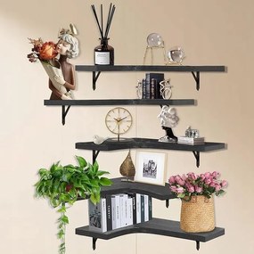 5 db-os fa sarokpolc szett 43 x 33 x 8 cm