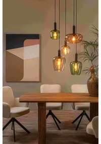 Lucide 45408/15/99 - Csillár zsinóron ILONA 5xE27/40W/230V fekete/bézs